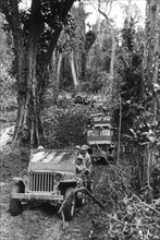 Chinese soldiers move on the Burma front, June 27, 1944