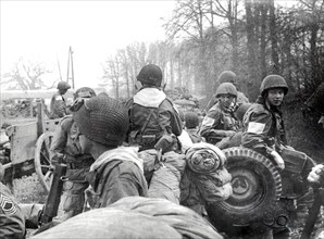American airborne troops fight east of the Rhine, March 24, 1945