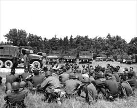 Waiting Pacific theater redeployement in Mourmelon Camp, June 20, 1945