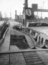 Storm wrecked Allied synthetic harbour in Normandy, June 19, 1944