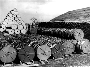 Dépot de matériel pour les transmissions en Angleterre, avant le "D-Day"
(6 juin 1944)