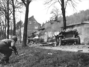 Battle scene in Germany, Spring 1945