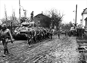 German prisoners marched through Erkelenz, February 26, 1945