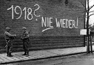 A German propaganda sign in Echt (Holland) February 1945.
