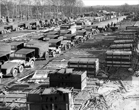 Dépôt d'assemblage de véhicules motorisés à  Bricquebec. (17 janvier 1945)