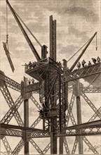 "Construction of the Eiffel Tower, Paris, France... ED