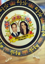 Assiette à l'effigie du prince William et de Kate Middleton à l'occasion de leur mariage