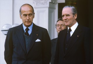 Bundespräsident Karl Carstens und Valery Giscard D'Estaing