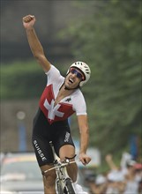 Fabian CANCELLARA, SUI, Schweiz, Aktion,
jubelt im Ziel, Jubel, Zieljubel 
1. Platz Olympiasieger