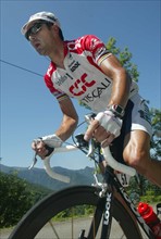 Der Franzose Laurent Jalabert vom Team CSC-Tiscali hat am am 19.07.2002 auf der 12. Etappe der Tour