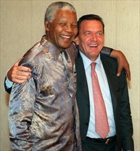 Nelson Mandela et Gerhard Schroeder