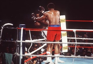 Muhammad ALI, USA, Boxer, links, im Kampf gegen George FOREMAN, Weltmeisterschaftskampf, Ali laesst