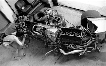 Patrick Depailler tödlich verunglückt - Wrack