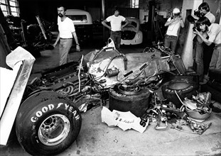 Patrick Depailler tödlich verunglückt - Wrack