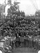 Emperor Wilhelm II. and Prince Henry on the ship "Deutschland"