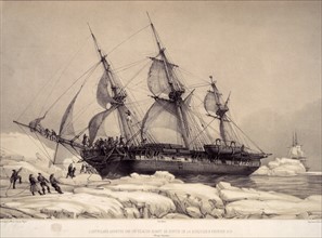 The Astolabe caught in an icefield on its voyage of exploration to the...
