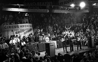 The Beatles bei ihren Auftritt im Münchner Circus Krone Bau am 24.06.1966