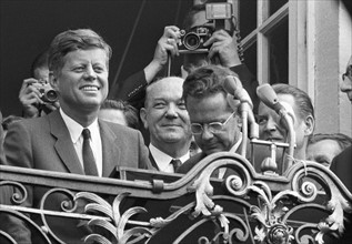 Le Président John F. Kennedy lors d'un voyage à Bonn