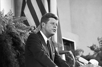 Le Président John F. Kennedy lors d'une visite à Francfort le 25 juin 1963