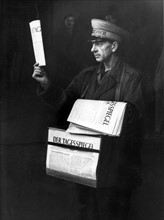 Newspaper seller in Berlin during the Blockade