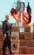 Bill Clinton with care packages