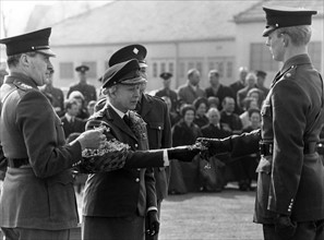 British Princess Mary hands over shamrocks to Irish Guards