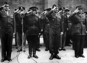 Allied generals at military parade in Berlin 1945
