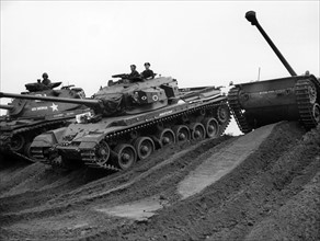 Allied tank maneuver in the Berlin Grunewald