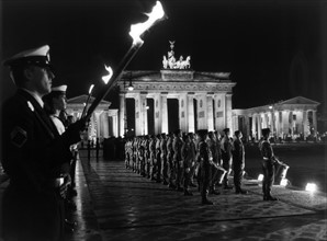 Ceremony on farewell of western Allies from Berlin at Brandenburg Gate