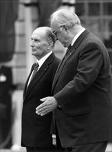 Francois Mitterand and Helmut Kohl