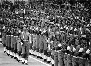 Military parade on the occasion of the French national holiday in Berlin