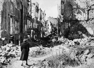 Destroyed Dresden after World War II