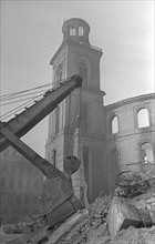 Post-war era - destroyed Paulskirche in Frankfurt on the Main