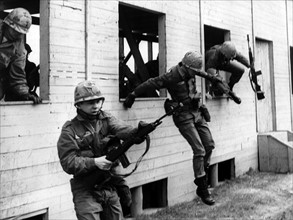 US soldiers during fighting exercises in Berlin