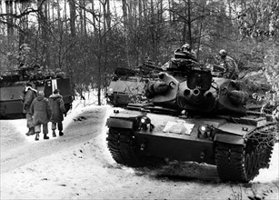 Field exercise of US army in Berlin