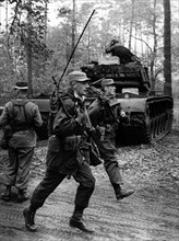 Manoeuvre of US army in Grunewald in Berlin