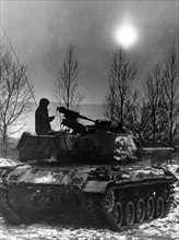 Tank in the snow during German-American manoeuvre "Silberkralle"