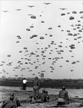 Countless paratroopers during US airborne exercise