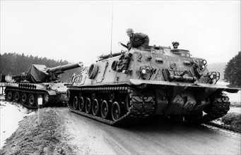 US tank in NATO maneuver REFORGER I in Bavaria
