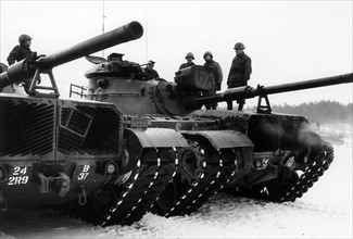 US tanks during the manoeuvre REFORGER I in Germany