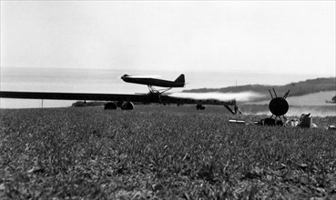 Remote-controlled plane during an air defence training of the US army