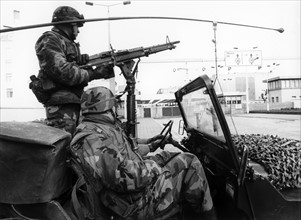 U.S. military patrol at the Berlin Wall