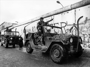 U.S. military patrol at the Berlin Wall
