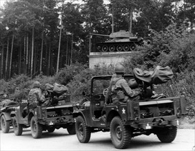 US troop transport to Berlin drives through Soviet zone