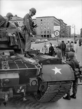 US tank at sector border in West Berlin 1961