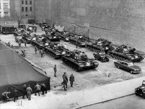 American Patton tank near the border crossing point Friedrichstrasse in Berlin