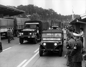 US troop transport reaches Allied check point Dreilinden