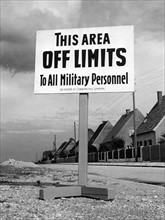 Sign prohibits US soldiers access to German housing estate