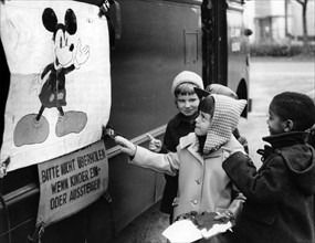 Mickey Mouse bus for children of US soldiers