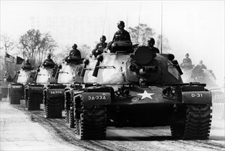 Anniversary parade of the 3rd US armored division in Hanau